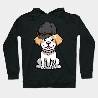 Funny happy dog is ready to ride a horse Hoodie